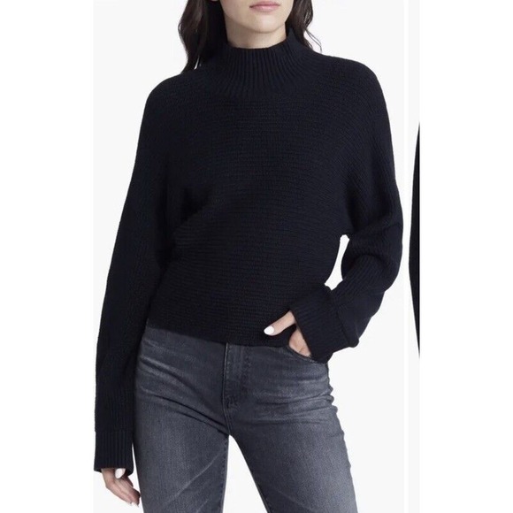 RAILS Raphael Sweater Back Tie Merino Wool Sz XS Coquette Mockneck Boxy … - Picture 3 of 10